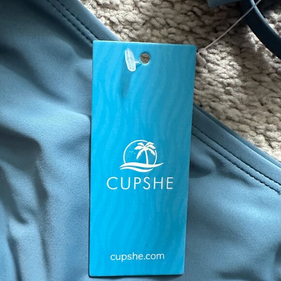 CUPSHE  | Women's Two Piece Swimsuit  | Blue | Size: M - Picture 9 of 10